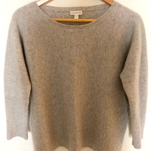 Garnet Hill cashmere light grey medium EUC